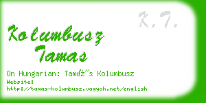 kolumbusz tamas business card